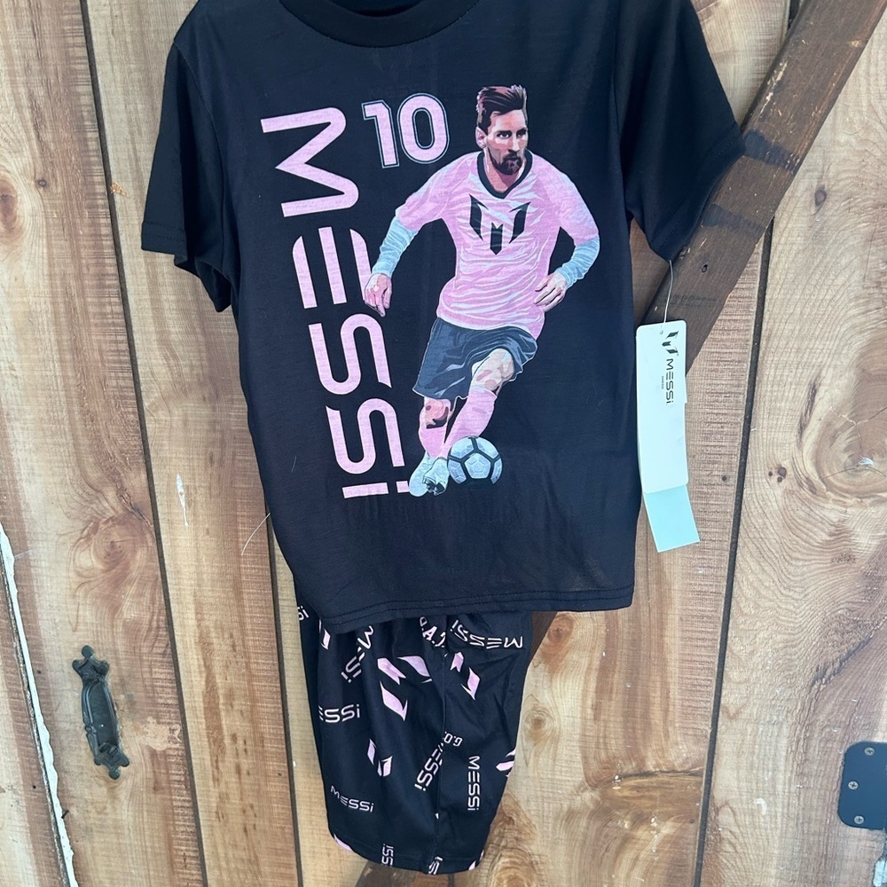 Messi Kids Pajama Set - Black and Pink - Picture 3 of 6